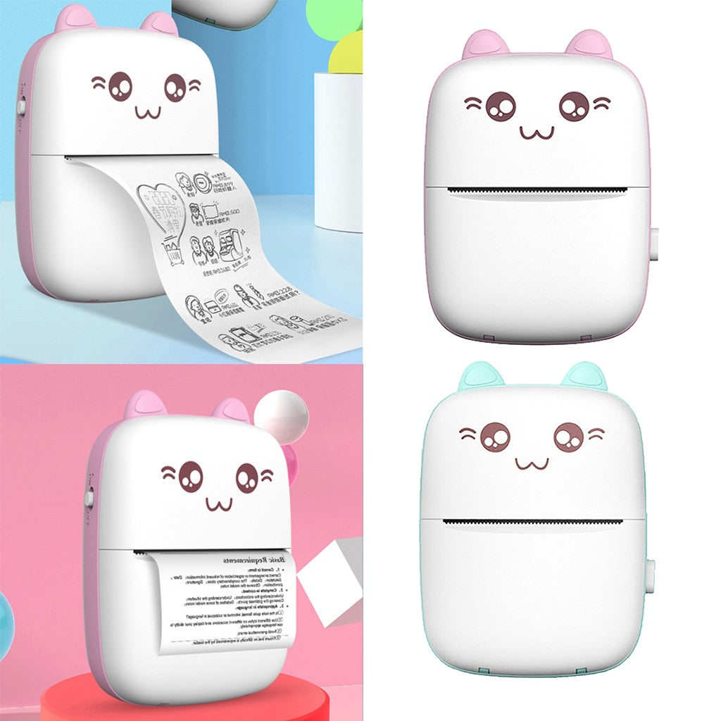 Portable mini Bluetooth WiFi printer for mobile phone photos, notes, labels, and student error printing