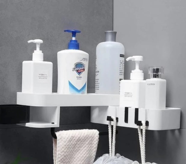 Multifunctional bathroom shelf with spacious storage design for organizing toiletries