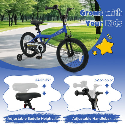 Kids 14-inch navy bike with removable training wheels, designed for young children by GBruno Store.