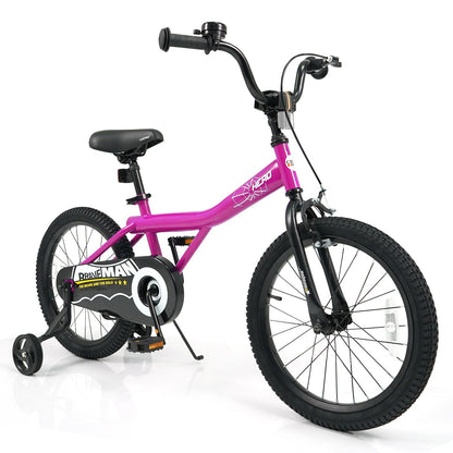 Pink 14-inch kids bike with removable training wheels from GBruno Store, featuring a sturdy frame and colorful design for young riders.