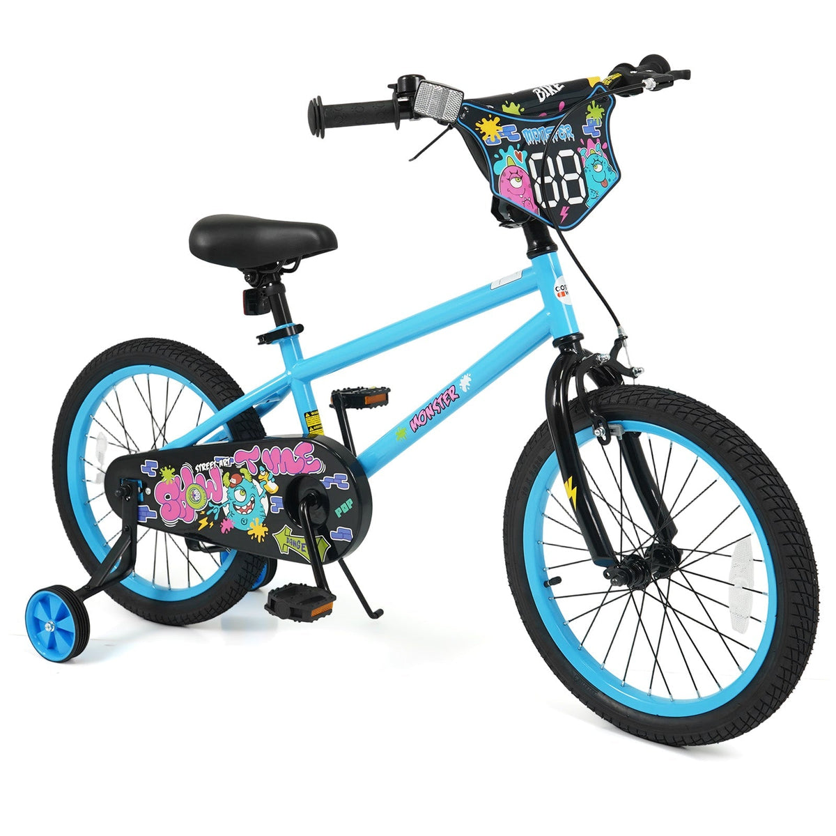 Kids bike 16 inch with training wheels for ages 4-7, GBruno Store, featuring a colorful frame and sturdy training wheels for beginners.