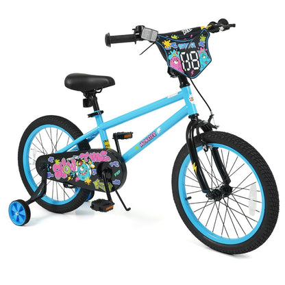 Kids bike 16 inch with training wheels for ages 4-7, GBruno Store, featuring a colorful frame and sturdy training wheels for beginners.