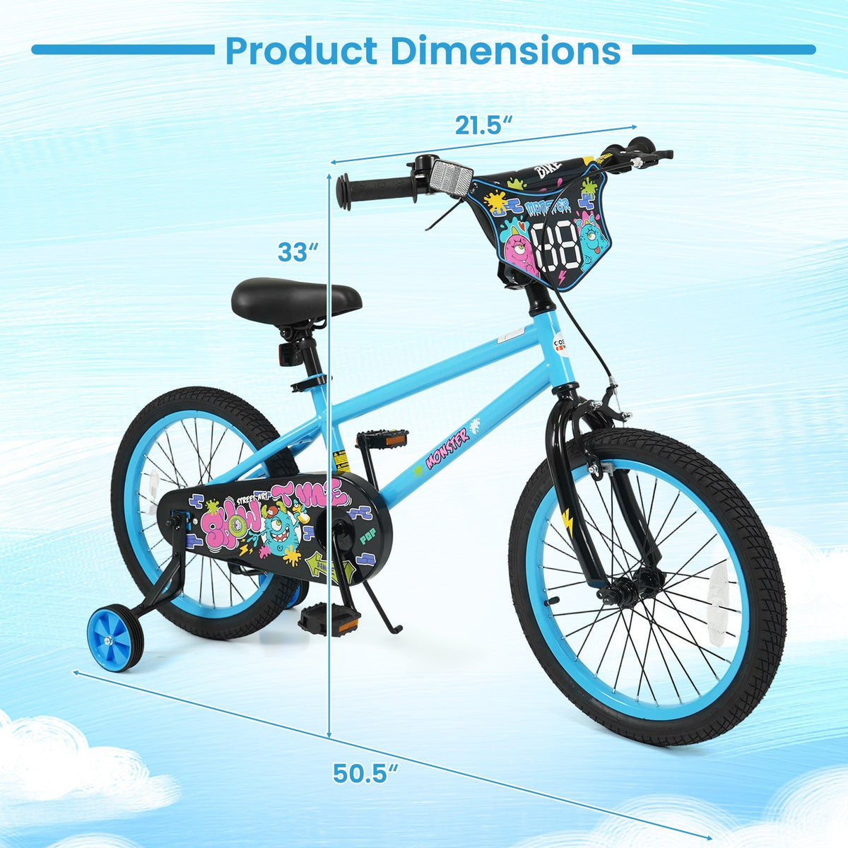 Kids bike with 16-inch wheels and training wheels, suitable for children ages 4 to 7, by GBruno Store.