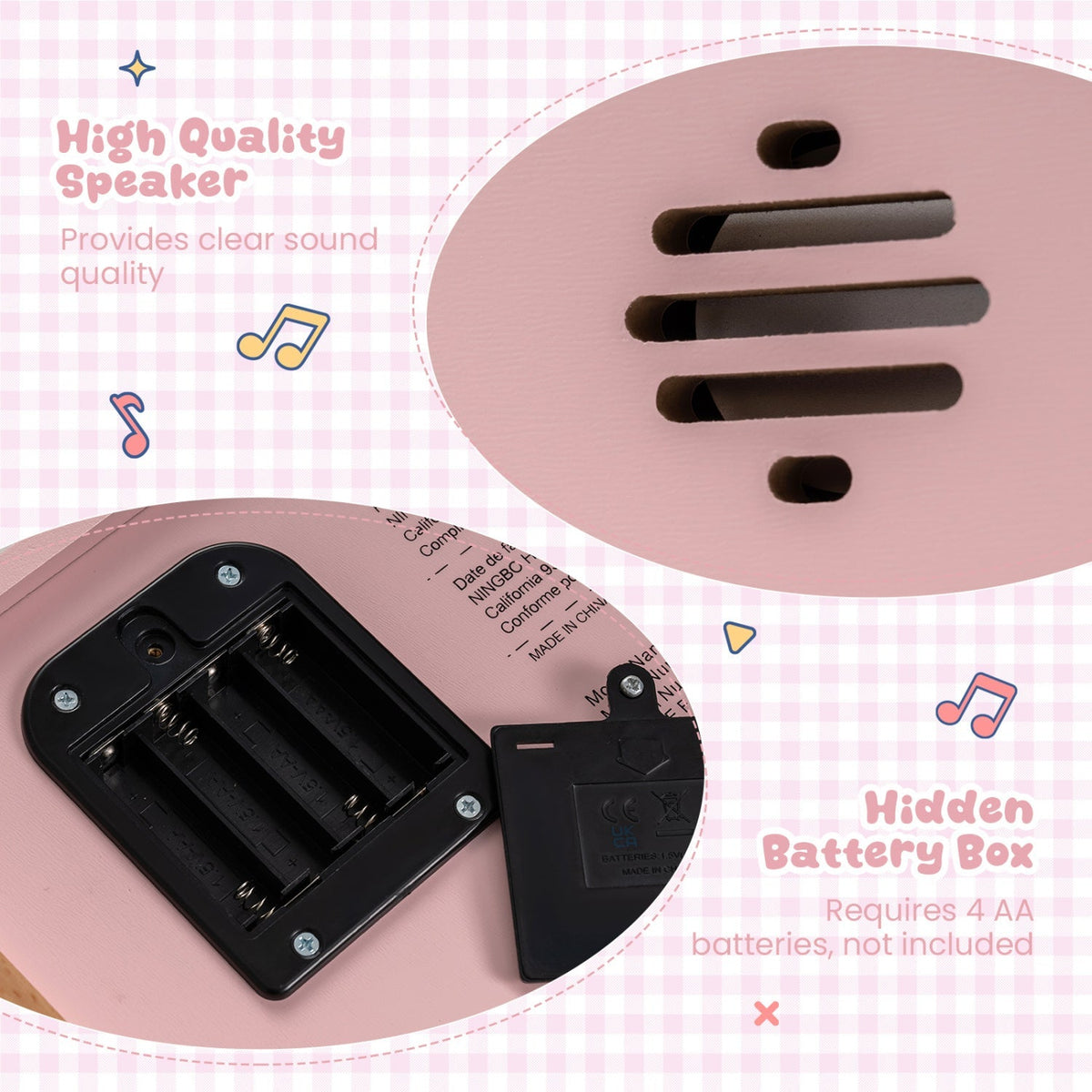 Wooden 18-key kids' piano with music stand, a musical toy by GBruno Store, showing colorful keys and compact design