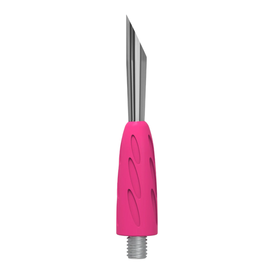 Staleks UNIQ 12 Beveled Pusher working part from the Staleks Pusher Combo, showing a close-up of the stainless steel tool.