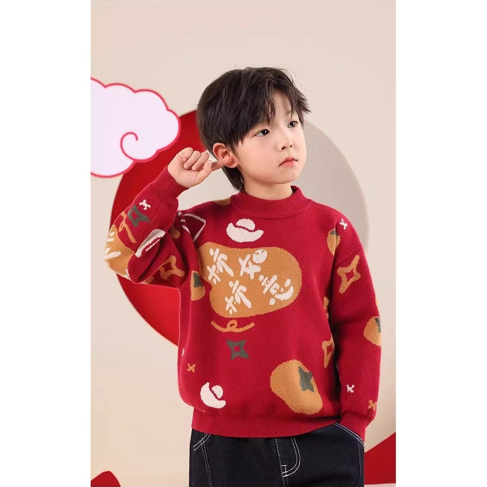 Red autumn and winter baby sweater by My Store