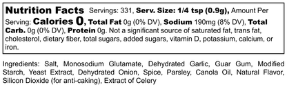 Hi-West Ranch Seasoning in a 16oz jar with nutrition label, a flavorful blend for seasoning dishes.