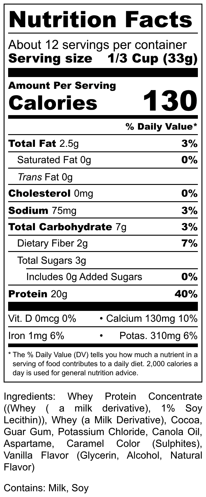 Hi-West Chocolate Protein Shake bottle with nutrition label showing ingredients and nutritional information.