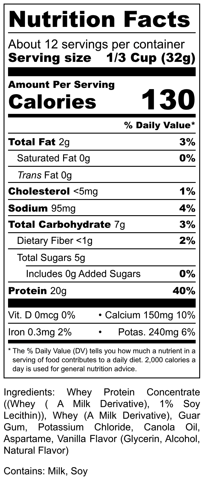 Hi-West Vanilla Protein Shake nutrition label showing ingredients and nutritional information on the product packaging.
