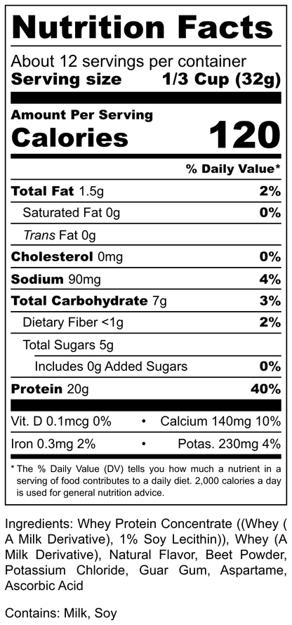 Hi-West Berry Protein Shake nutrition label showing ingredients and nutritional information on the packaging.