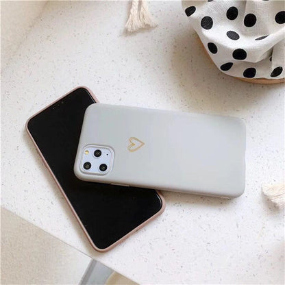 Small love iPhone case compatible with Apple devices, featuring a simple heart design