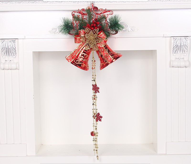 Large Christmas tree bell ornament in festive holiday design