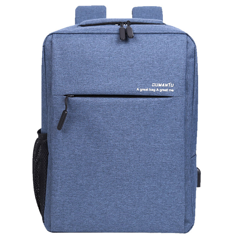 Waterproof shockproof rechargeable backpack laptop bag with padded compartments and USB charging port