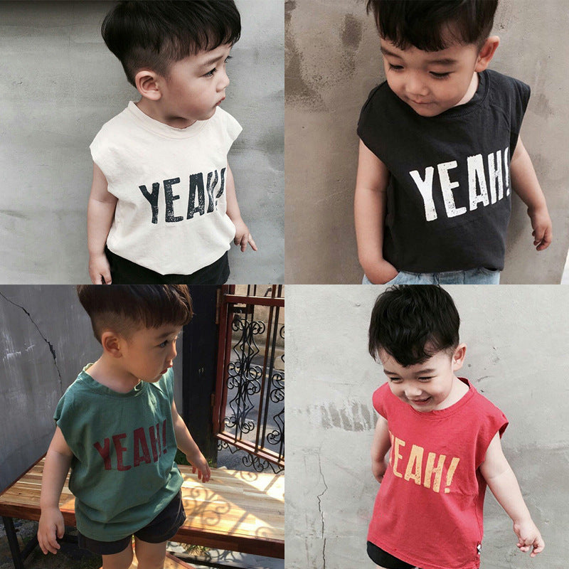 Children's sleeveless t-shirt by My Store in a simple, comfortable design