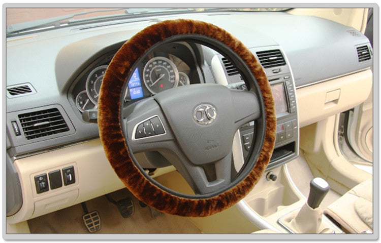 Black steering wheel cover by My Store in textured, durable material