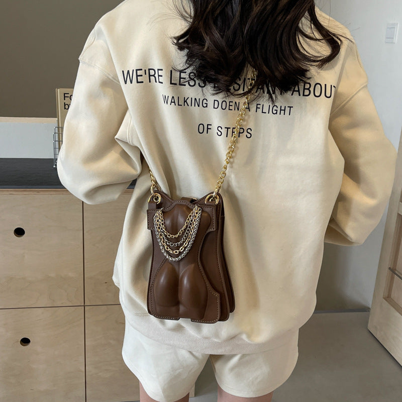 Personalized Western style small square shoulder bag with decorative stitching and adjustable strap