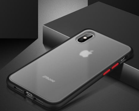 Transparent color contrast iPhone case compatible with Apple