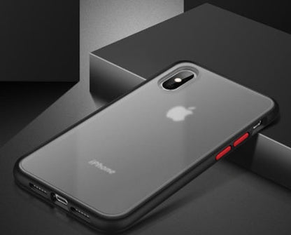 Transparent color contrast iPhone case compatible with Apple