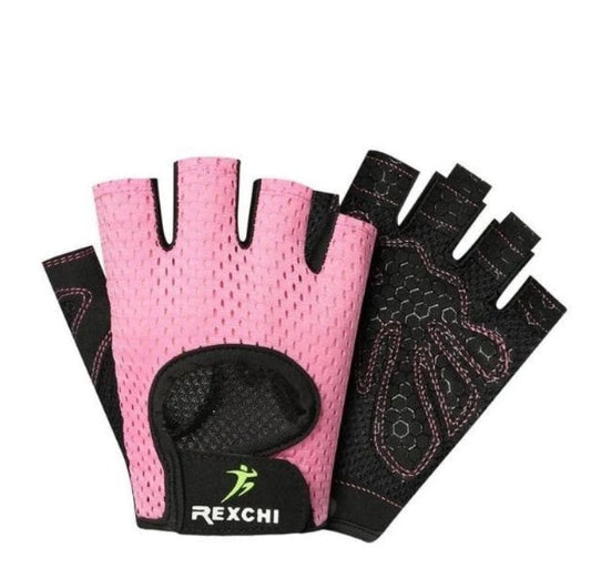 Cycling butterfly mesh half-finger gloves with breathable thin fitness design, black close-up view