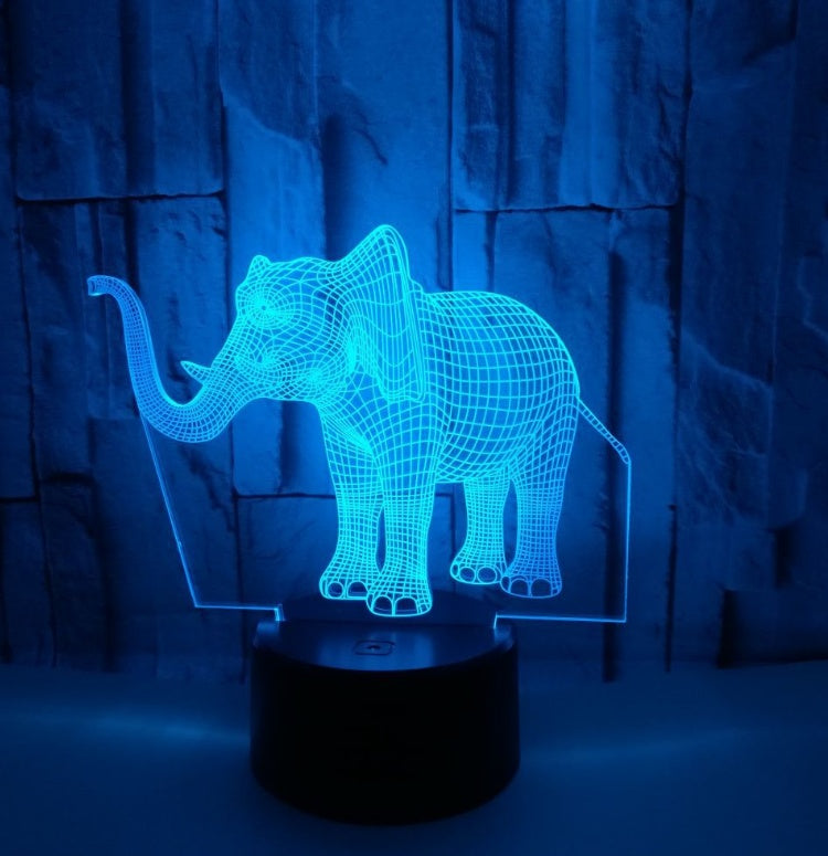 Colorful elephant 3D LED touch light, small table lamp and decorative gift light by My Store