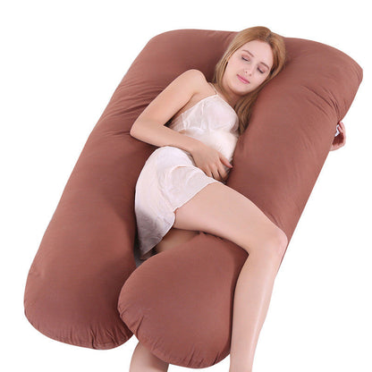 U-shaped pillow by My Store, curved neck support cushion shown in light gray fabric