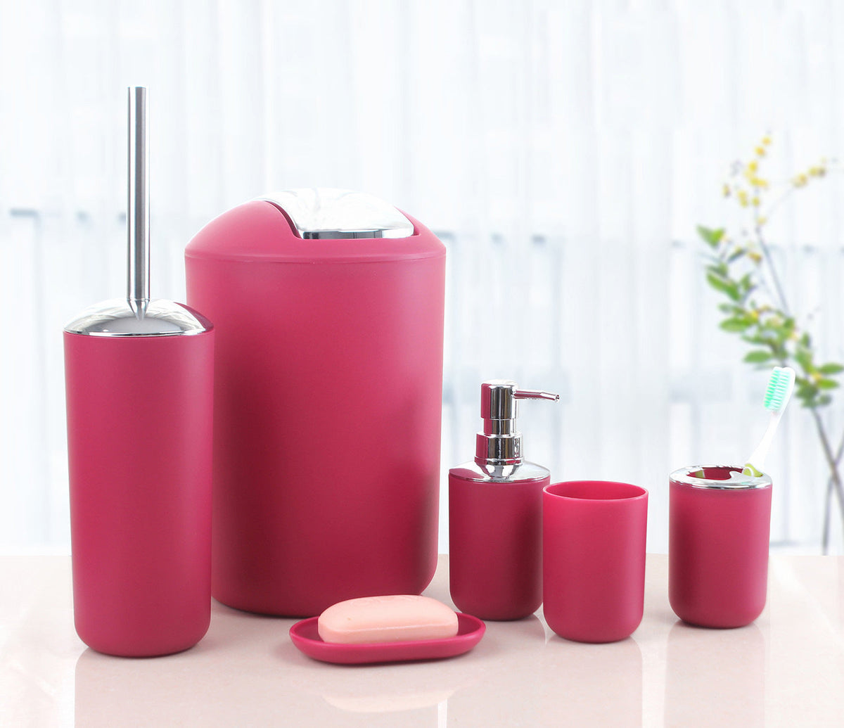 Six-piece bathroom set by My Store displayed together for a coordinated bath collection