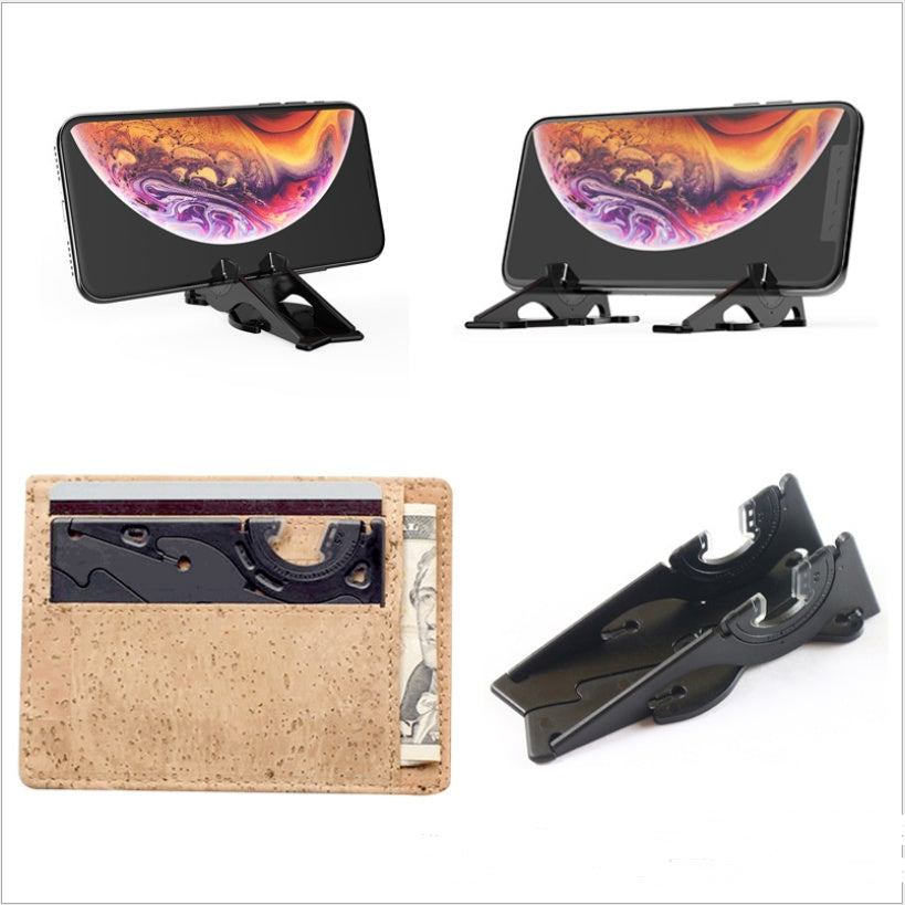 Card-type mobile phone holder, compact phone stand accessory in a slim card-style design