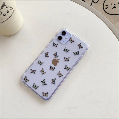 Color butterfly phone case with vibrant butterfly design and multicolor pattern