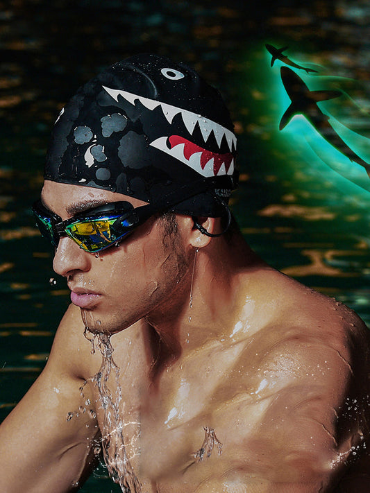 Silicone swimming cap by My Store, shown in a close-up product view
