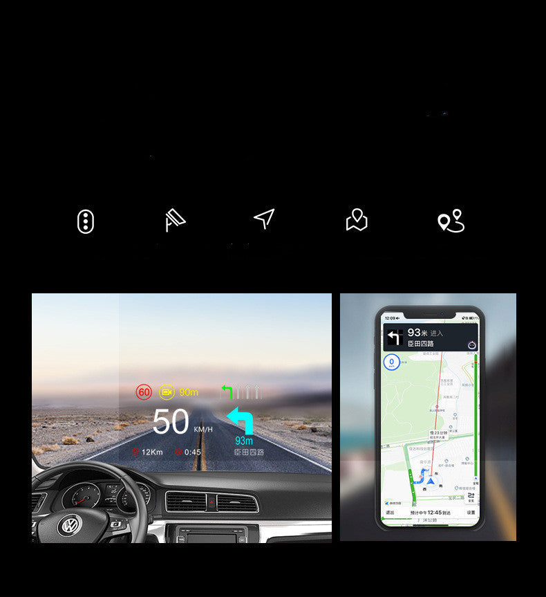 Automotive General OBD navigation projector displayed in a compact dashboard-mounted design