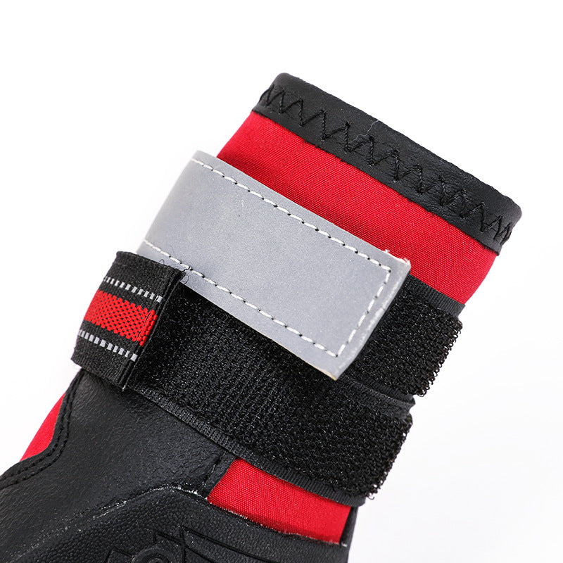 Reflective waterproof dog shoes with durable sole for outdoor walks