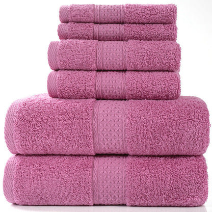 Cotton absorbent towel set, available in 3-piece and 6-piece options, by My Store