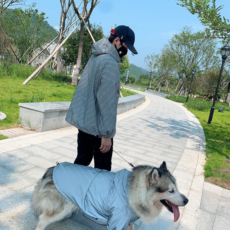 Reflective letters pet parent-child windbreaker jackets for adults and children