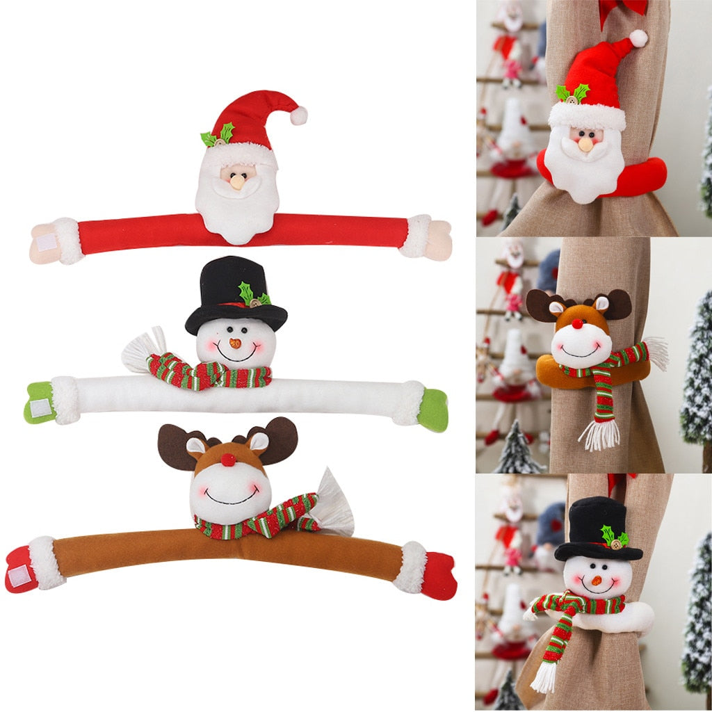 Creative cartoon Christmas decorations displayed as festive holiday ornaments