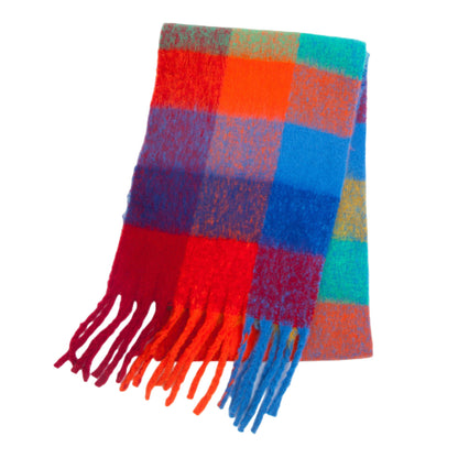 Cashmere-look plaid thickened warm scarf in a soft, cozy design