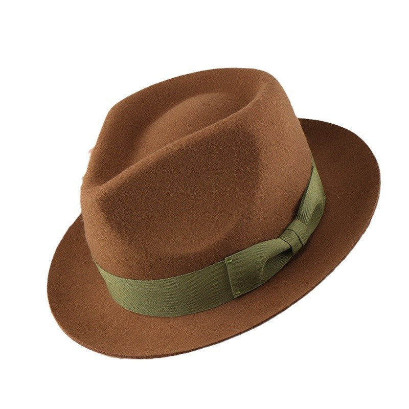 Retro British wool top hat in contrast-color felt, My Store brand