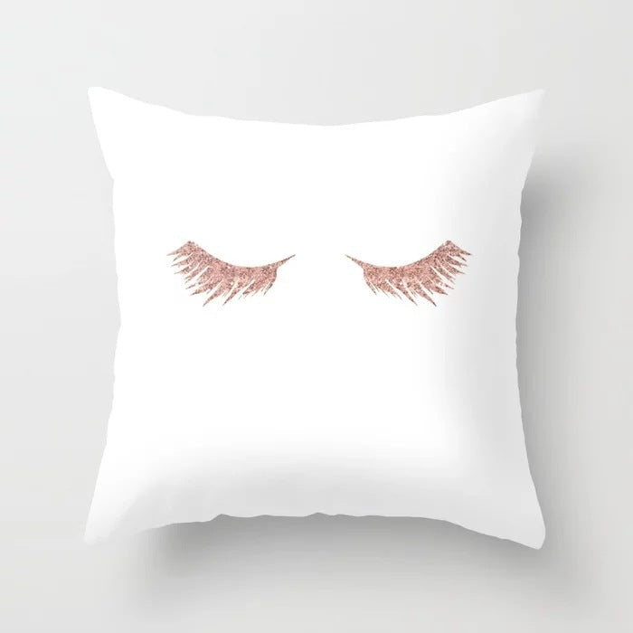 Pink sofa cushion pillowcase in soft fabric for home decor