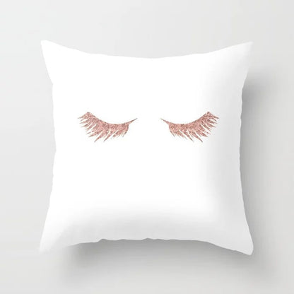 Pink sofa cushion pillowcase in soft fabric for home decor