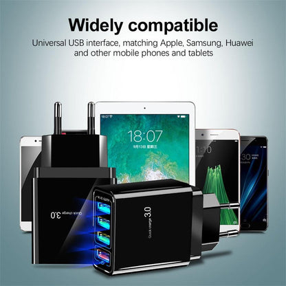 Illuminated 4USB mobile phone charger 3A charging head with four USB ports