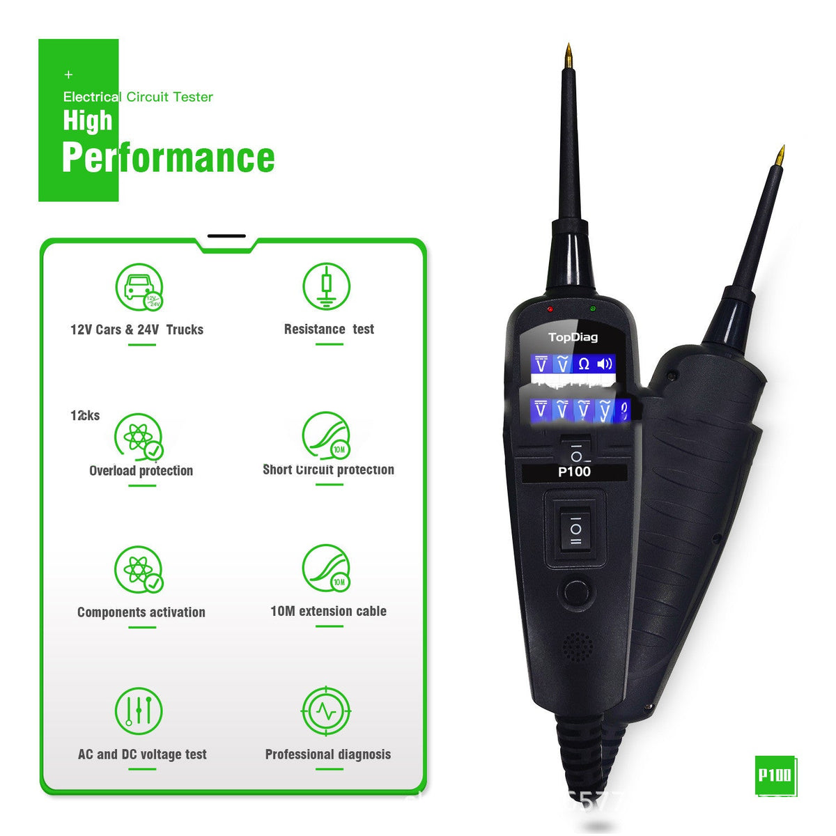 Automotive circuit battery tester by My Store, compact handheld device with digital display for vehicle diagnostics
