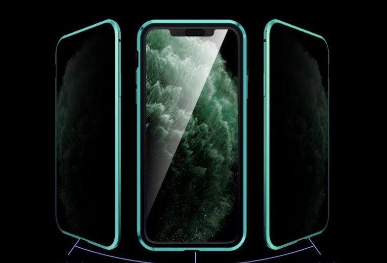 Double-sided glass Magneto mobile phone case with clear protective front and back panels