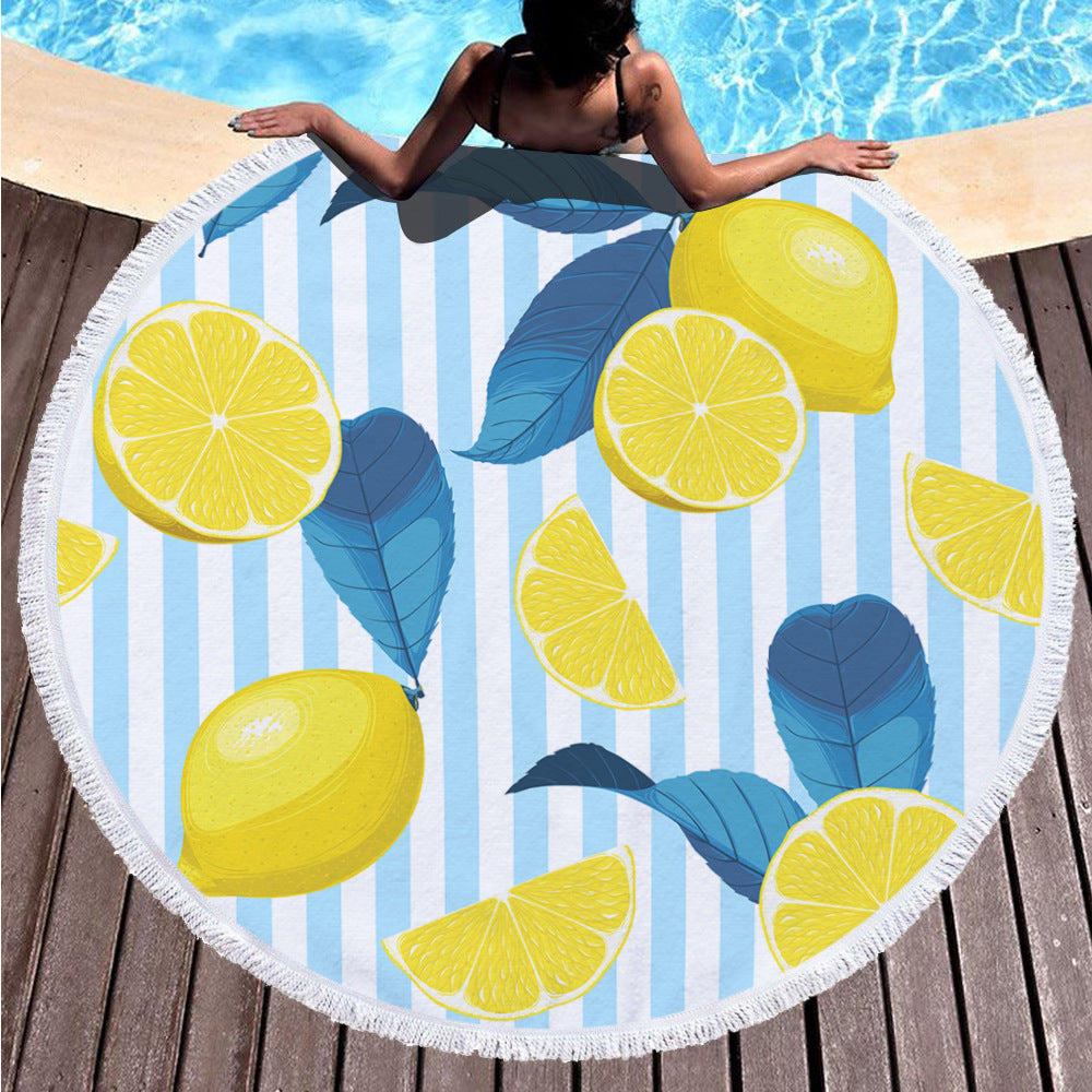 Digital printing round beach towel by My Store, showcasing a colorful printed design