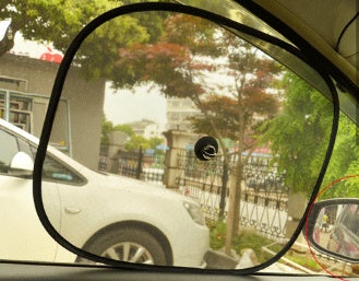 Car sunshade sunscreen displayed for vehicle window protection, featuring a compact foldable design