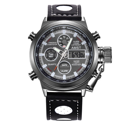 Retro minimalist men's electronic sports watch with stylish business casual design