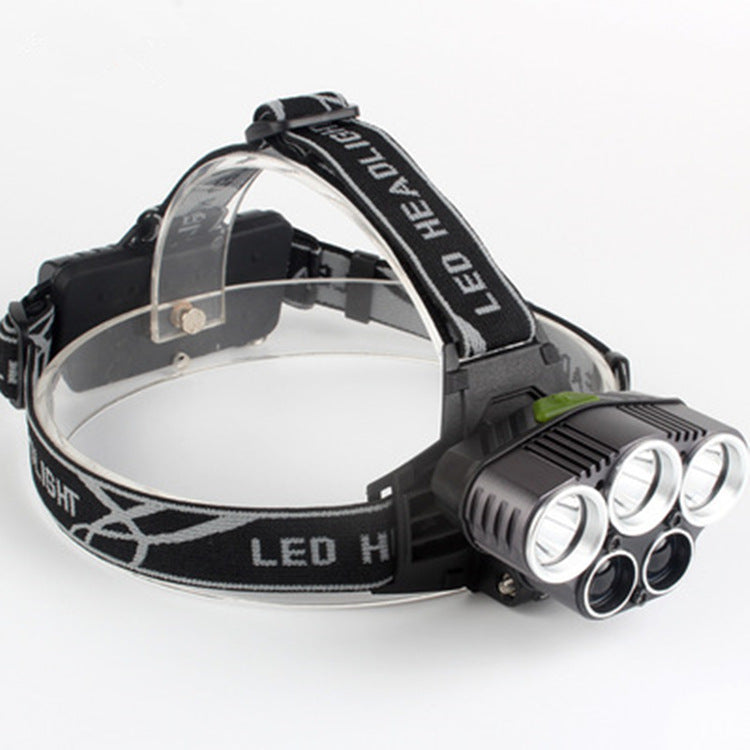 Fixed focus strong light long-range outdoor camping headlamp, head-mounted design
