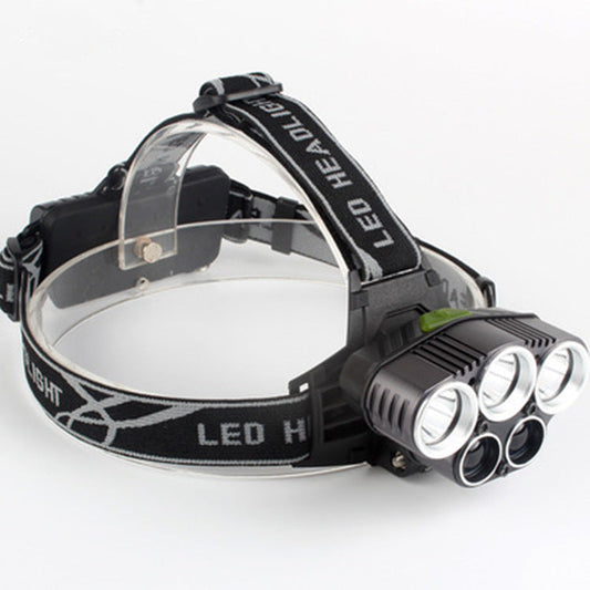 Fixed focus strong light long-range outdoor camping headlamp, head-mounted design