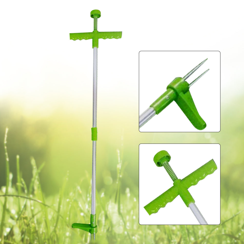 Simple Artifact road gap weeding hook for removing weeds from pavement cracks