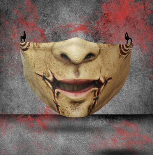Explosive Halloween masks in assorted spooky designs, front view