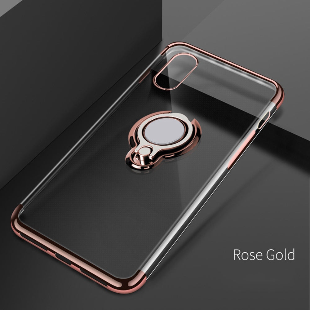 Magnetic ring mobile phone case holder compatible with mobile phones