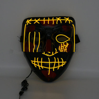 Halloween scary face hood mask with eerie facial details and full head coverage